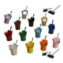 Eimer mit Kehrblech - MINI - Puppenkehrset - 13 Farben zur Auswahl