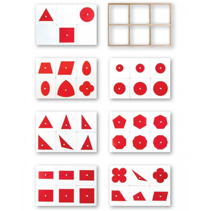 Geometric Insets  Red  and White Geometric Insets  Red  and White