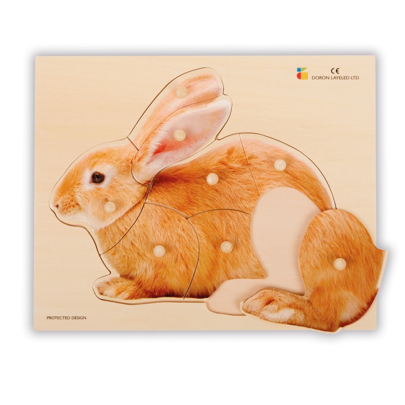 Wood Puzzle - realistic rabbit