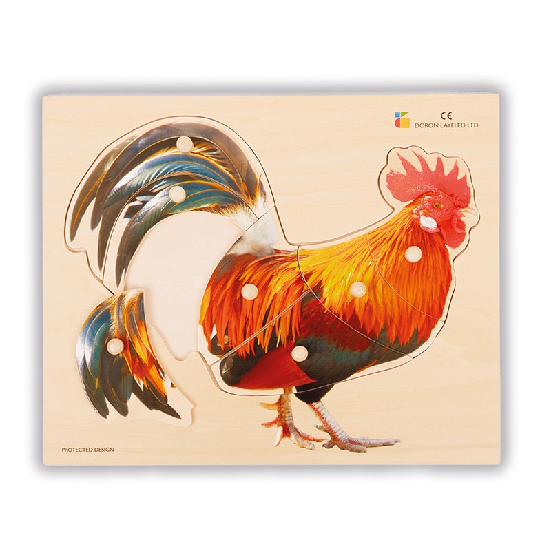 Holz-Puzzle - realistisch Hahn Holz-Puzzle - realistisch Hahn