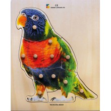 Puzzle z dreva - realistická papagáj