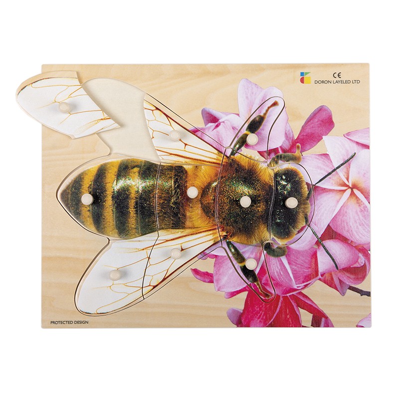 Wooden puzzle - realistic bee