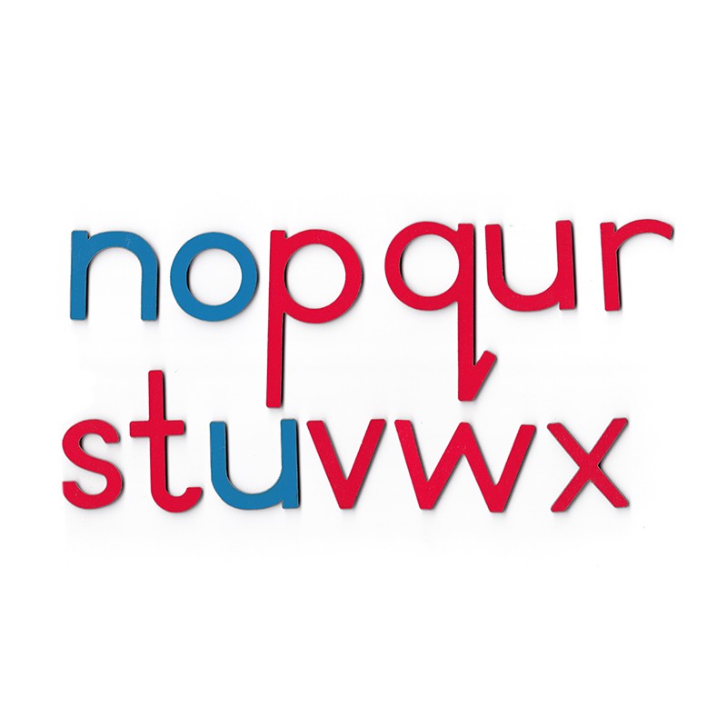 Bewegliches Alphabet 4/8 cm - Kleinbuchstaben, zum Erstschreiben, rot/blau Bewegliches Alphabet 4/8 cm - Kleinbuchstaben, zum Erstschreiben, rot/blau