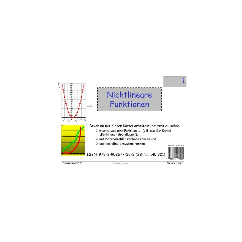 Mathematik Lernkarteien - Nichtlineare Funktionen Mathematik Lernkarteien - Nichtlineare Funktionen