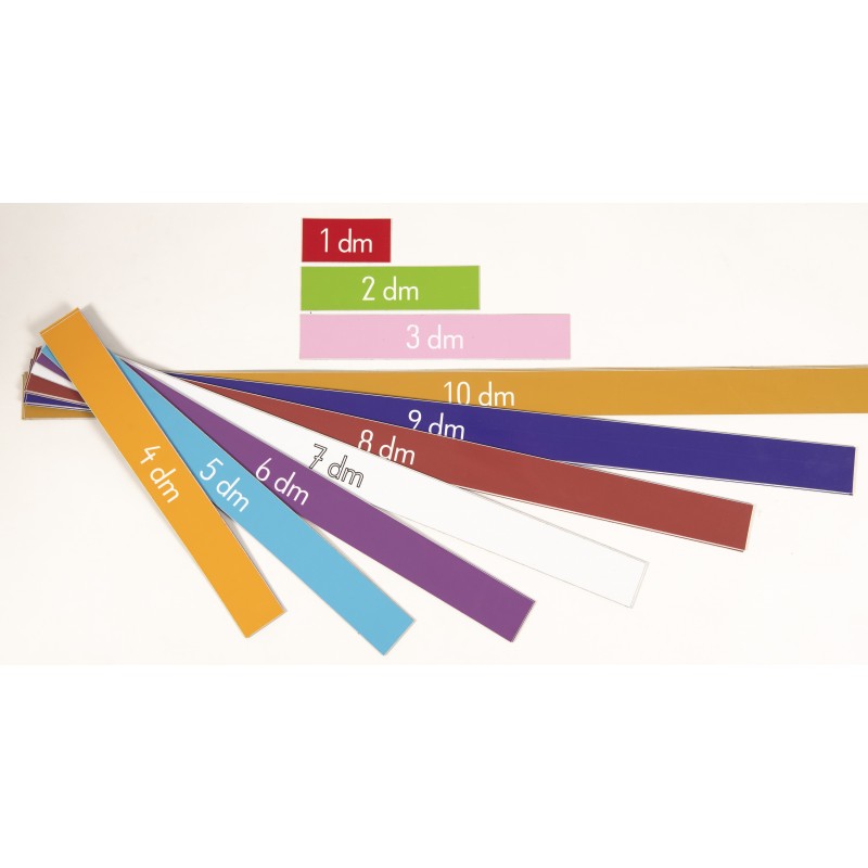 Length measurements in Montessori colors Length measurements in Montessori colors