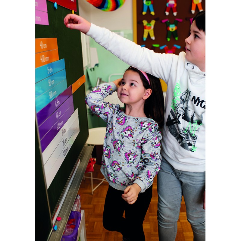 Length measurements in Montessori colors Length measurements in Montessori colors