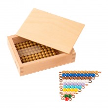 Kasten mit farbiger Perlentreppe und Zehnerstäbchen - Lose Perlen (1 Satz - Kunststoff)