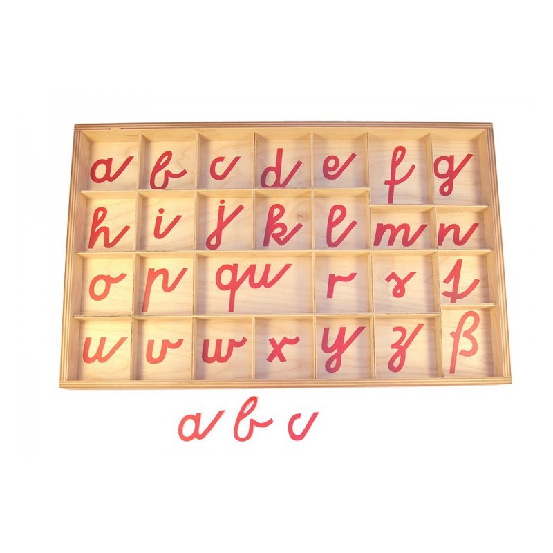 bewegliches Alphabet, Kleinbuchstaben, kursiv, - rot bewegliches Alphabet, Kleinbuchstaben, kursiv, - rot