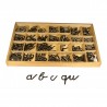 bewegliches Alphabet, Kleinbuchstaben, kursiv, Montessori-Material - schwarz