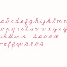 Bewegliches Alphabet, mittel (rot) - lateinische Ausgangsschrift