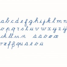 Bewegliches Alphabet, mittel: lat. Ausgangsschrift, blau (int. engl. Ausführung)