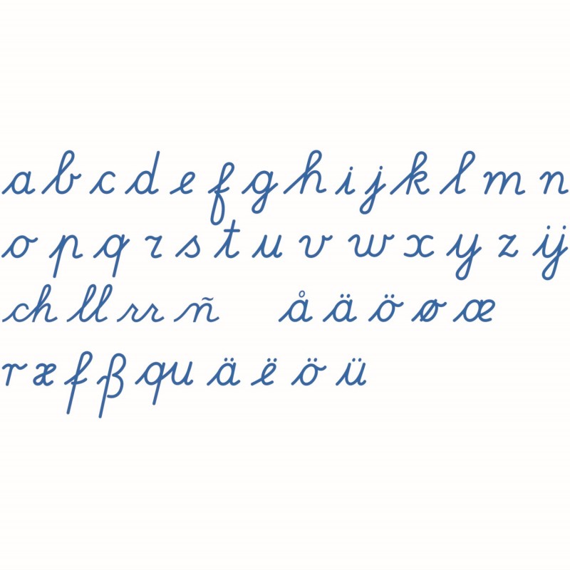 Medium Movable Alphabet: International Cursive - Blue