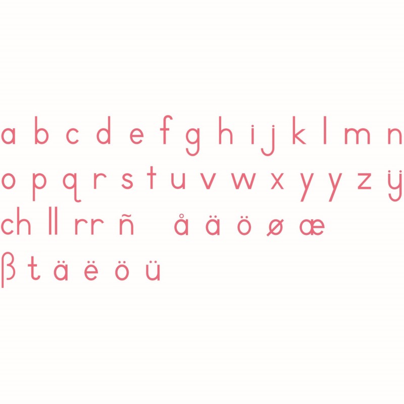 Bewegliches Alphabet, mittel: Druckschrift, rot (intern. englische Ausführung) Bewegliches Alphabet, mittel: Druckschrift, rot (intern. englische Ausführung)