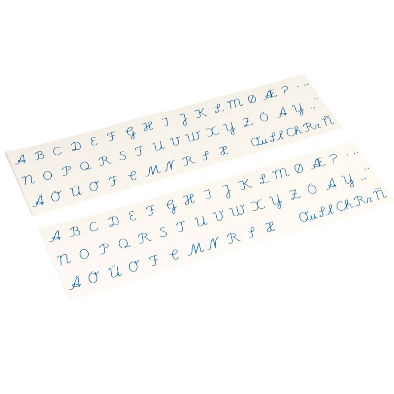 Printed Alphabet: International Cursive - Blue Printed Alphabet: International Cursive - Blue