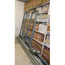 Carpet rack for 10 carpet rolls of 5 meters each
