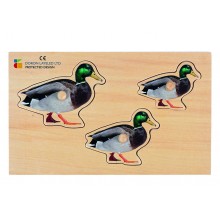 Realistic size & depth duck wooden puzzle