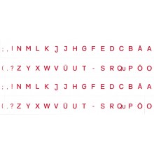 Aufgedruckte Buchstaben DRUCKSCHRIFT BLAU