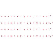 Aufgedruckte Buchstaben DRUCKSCHRIFT BLAU