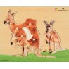 Wood Puzzle - realistic - Kangaroo, mother with young