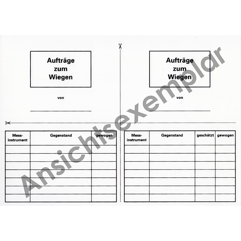 Copy template for weighing