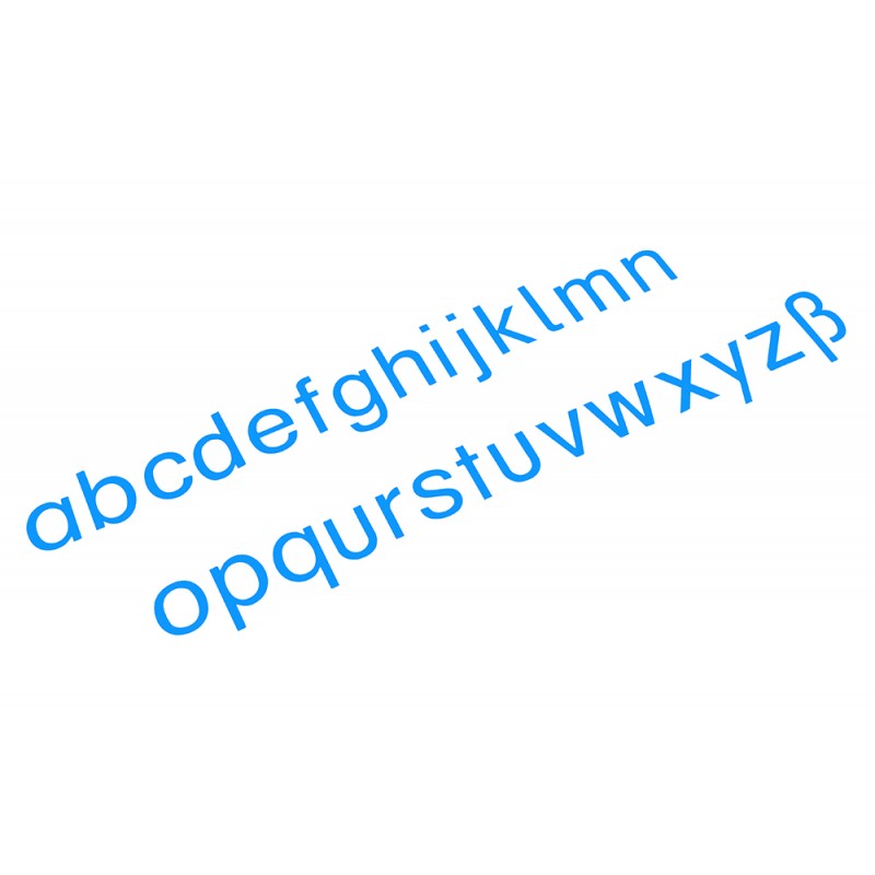Movable alphabet, medium, blue, print