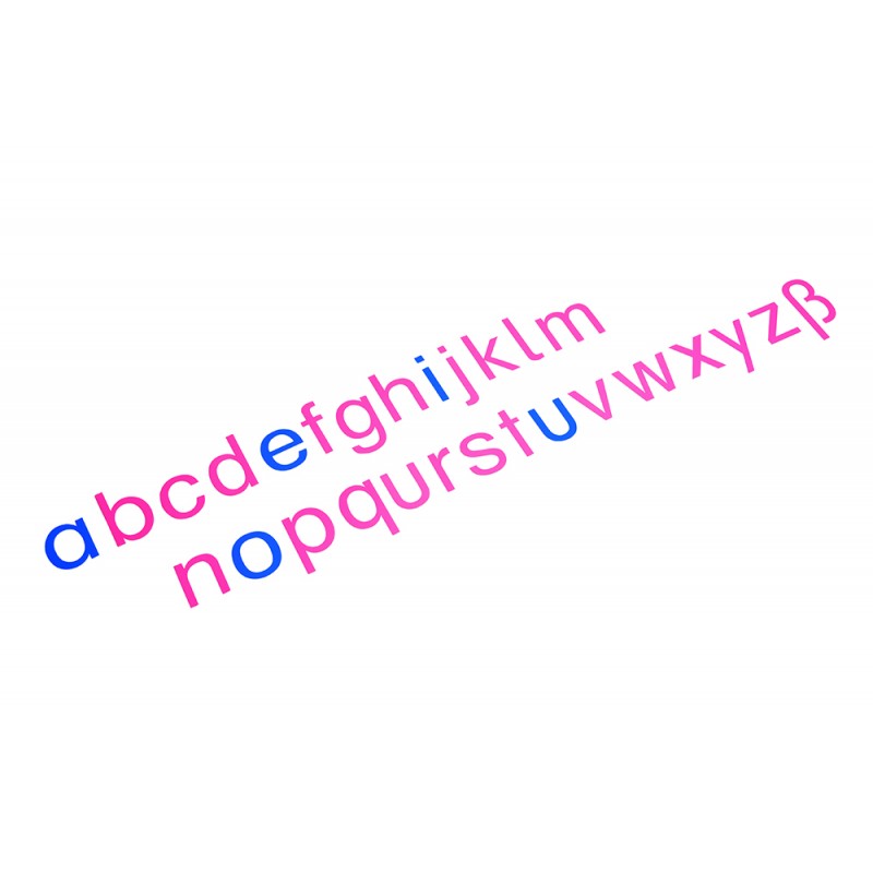 Movable alphabet, large, pink - blue, print