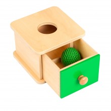 Peekaboo box with crocheted ball
