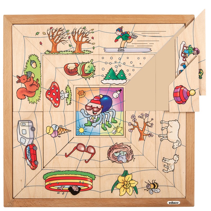 Puzzle triedenia pavúkov - štyri ročné obdobia