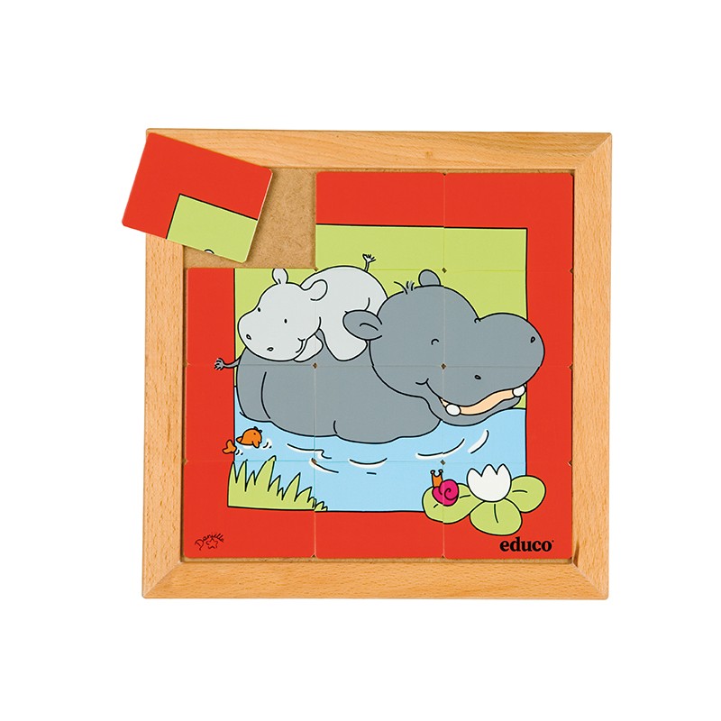 Zvieracia skladačka matka + dieťa - hroch