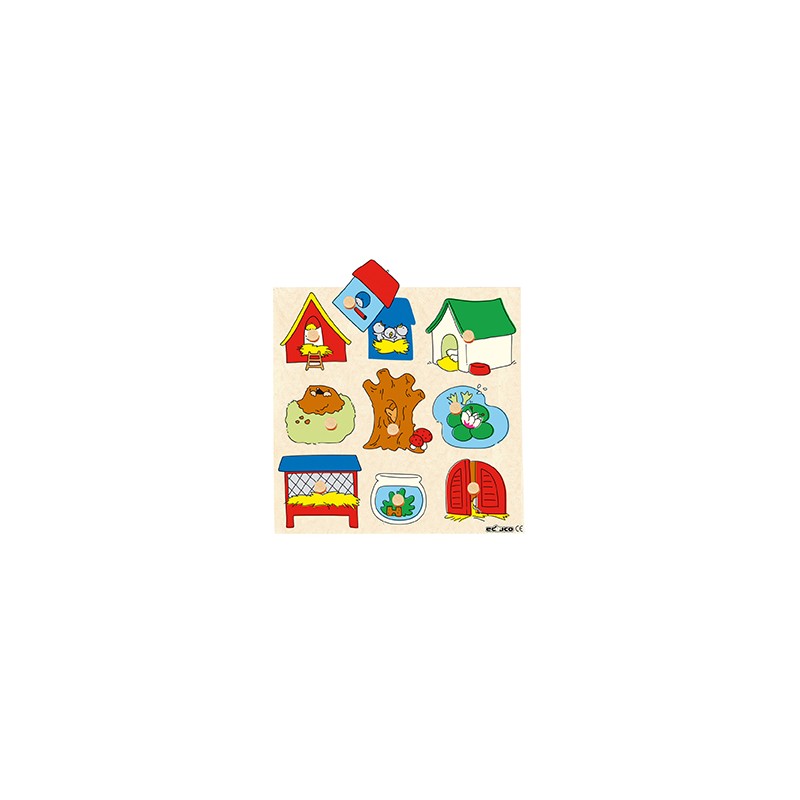 Knob puzzle surprise - animal houses Knob puzzle surprise - animal houses