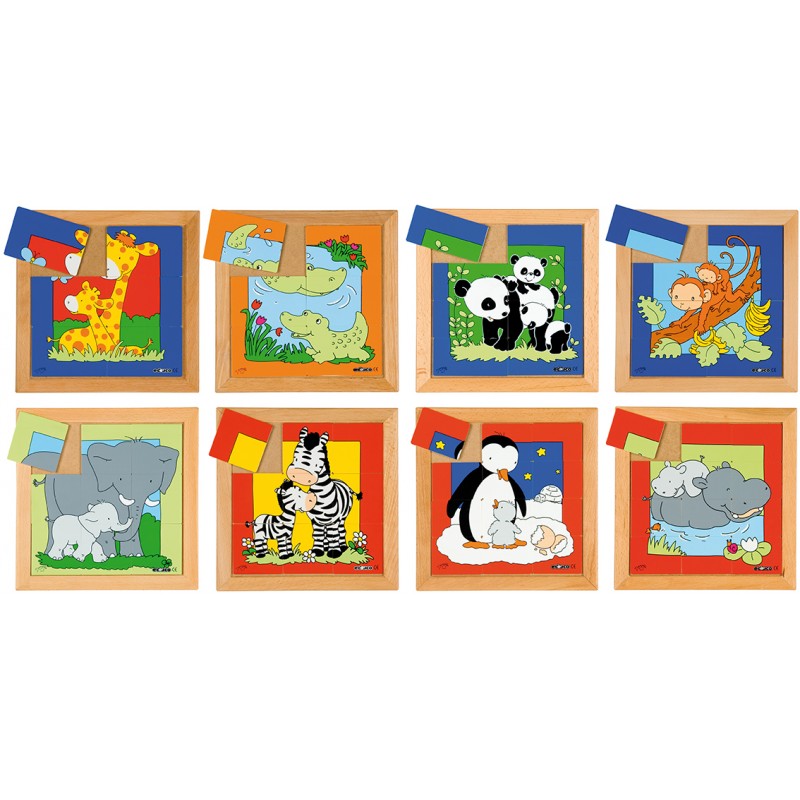 Zvieracie puzzle matka + dieťa - súprava 8