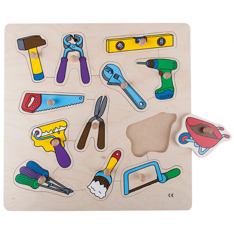 Puzzle s gombíkmi - nástroje