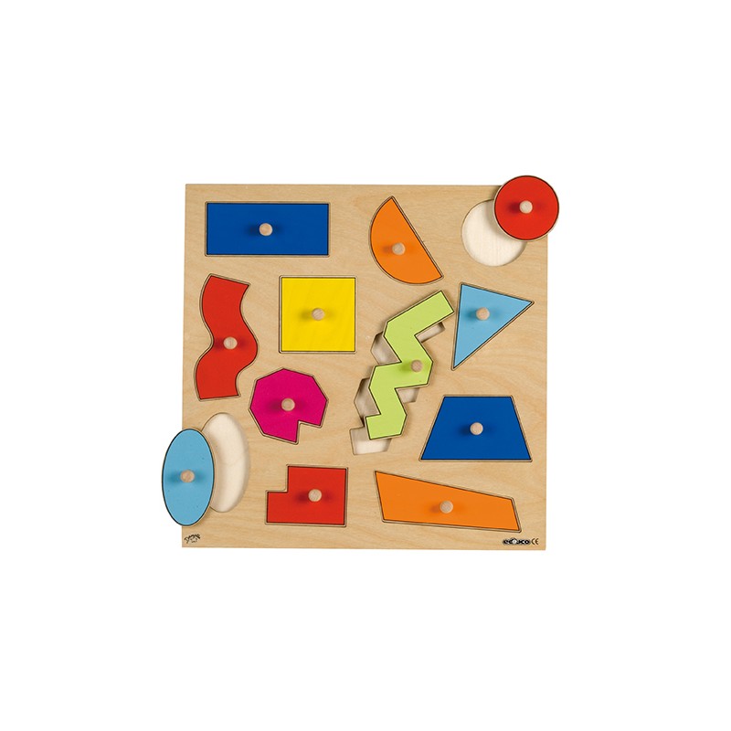 Puzzle s gombíkmi - geometrické tvary