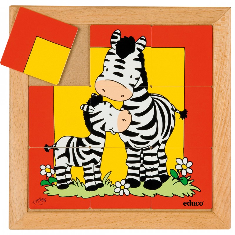Puzzle zviera matka + dieťa - zebra