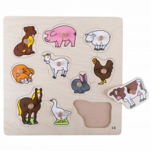Puzzle s gombíkmi - farma