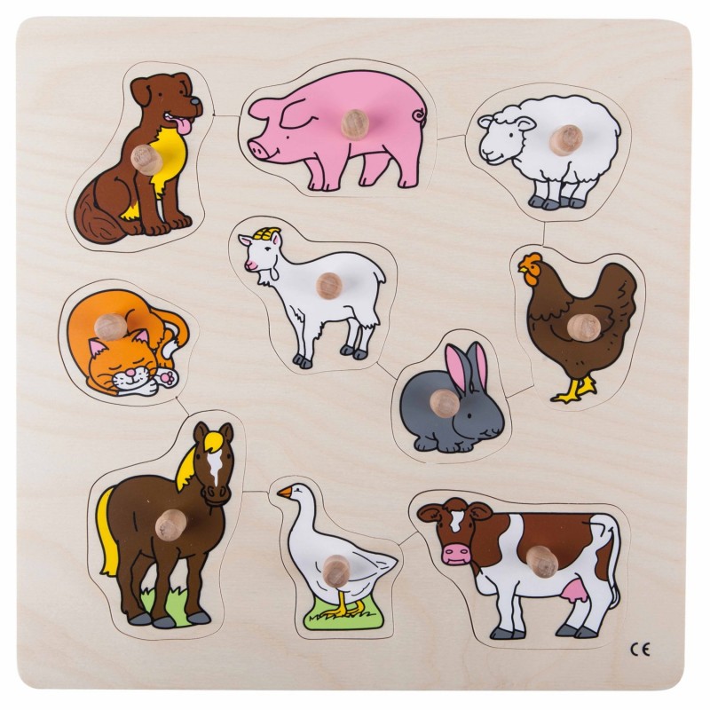 Puzzle s gombíkmi - farma