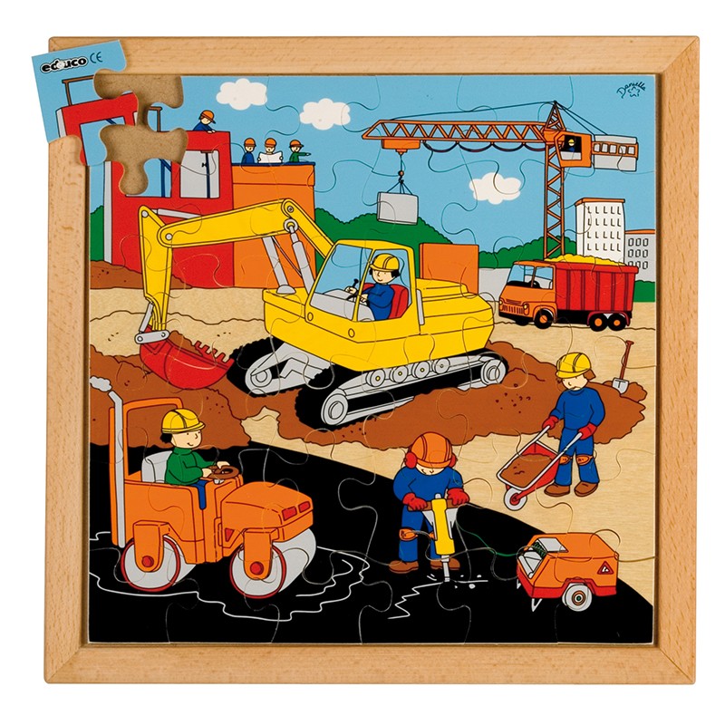 Street action puzzle - road building Street action puzzle - road building