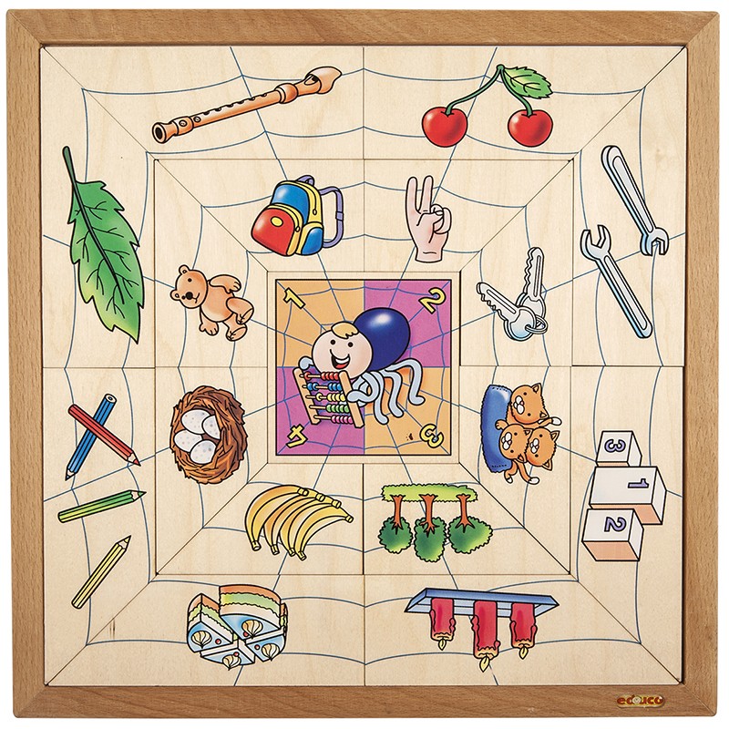 Puzzle s triedením pavúkov - množstvá