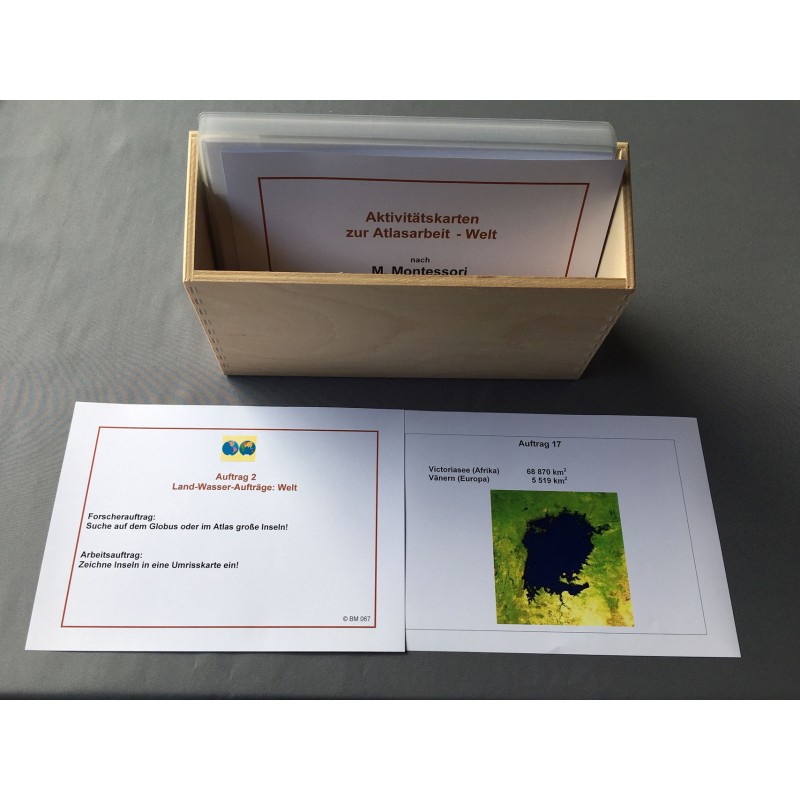Activity cards on land-water forms of the world