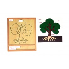 Farbiges Botanik-Puzzle-Aktivitätsset Baum - Deutsch