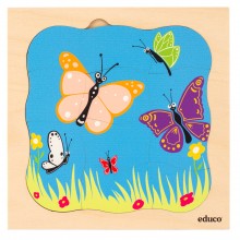 Holz-Puzzle - Wachstum - Schmetterling