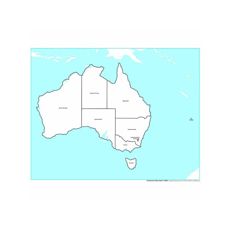 Kontrollkarte Australien: beschriftet (englische Ausführung) Kontrollkarte Australien: beschriftet (englische Ausführung)