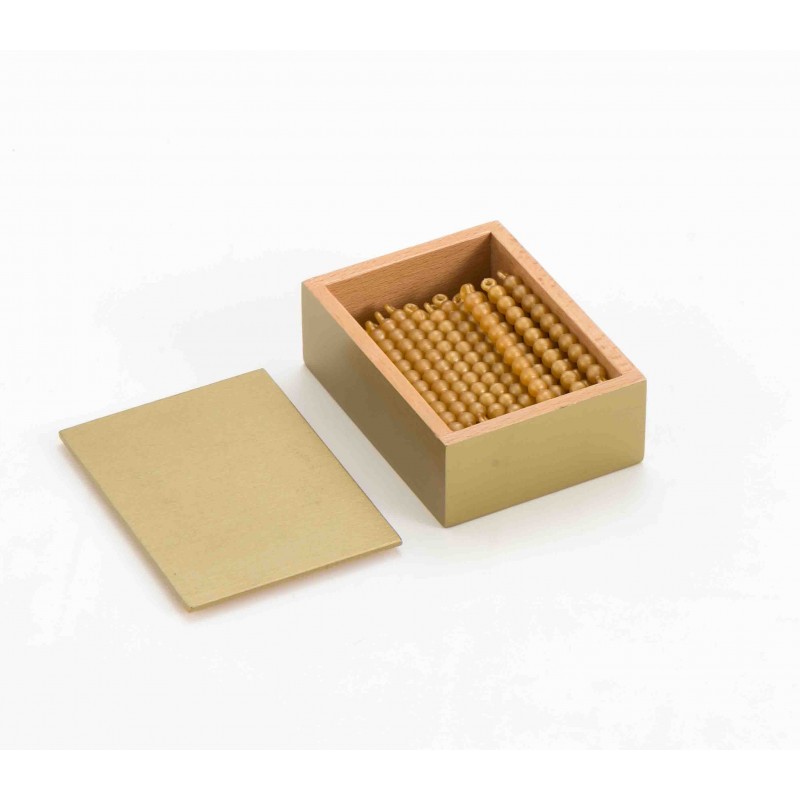 Kasten mit 45 goldenen Perlenstäbchen FESTE Perlen Kasten mit 45 goldenen Perlenstäbchen FESTE Perlen