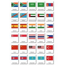 Flaggen der Welt - drei Teilekarten - Deutsch