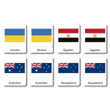 Flaggen der Welt - drei Teilekarten - Deutsch