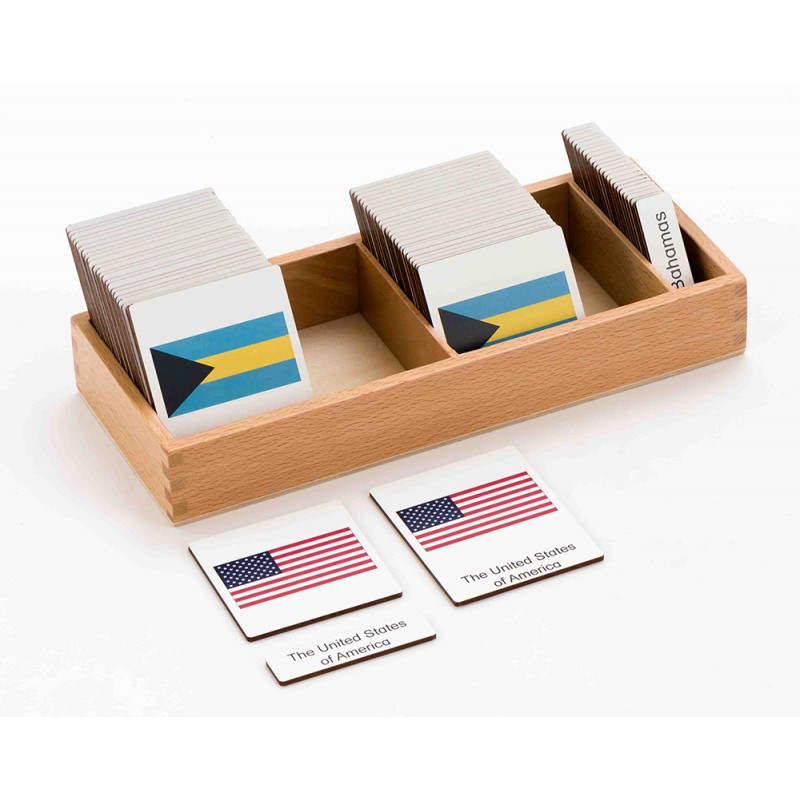 flags - 3 parts classification cards - English