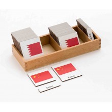 flags Asien - 3 parts classification cards - German