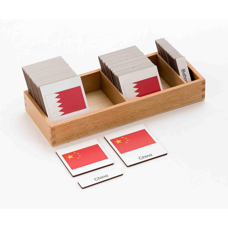 flags Asien - 3 parts classification cards - English