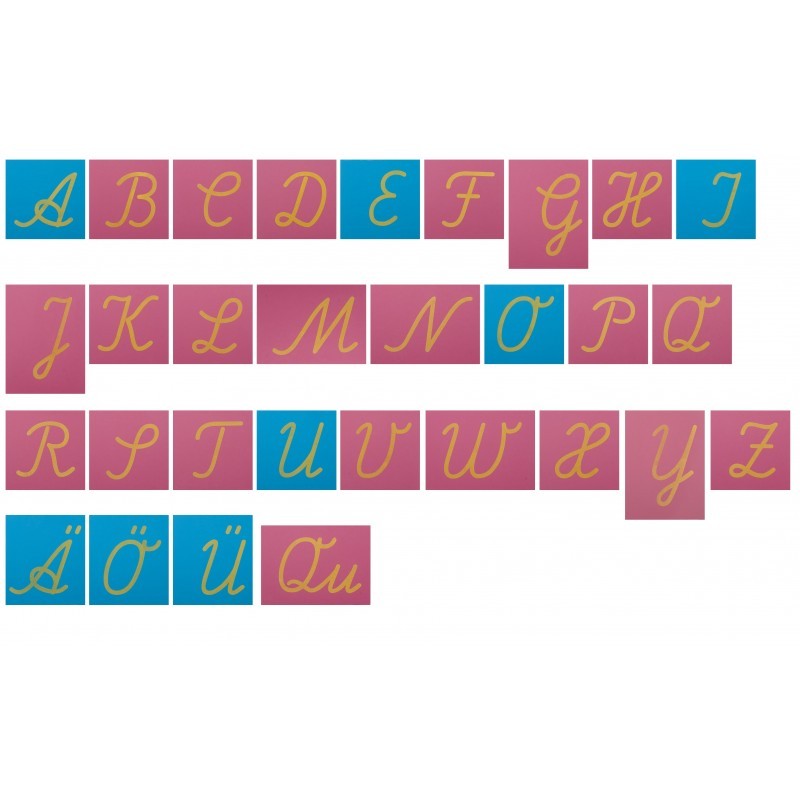 Sandpaper letters SET small and capital letters Latin cursive