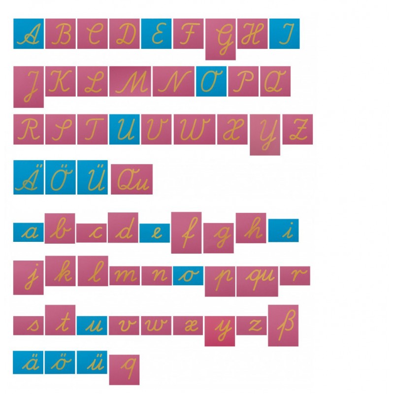 Sandpaper letters SET small and capital letters Latin cursive